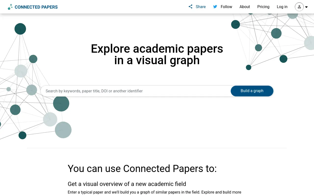 connectedpapers.com 첫 화면