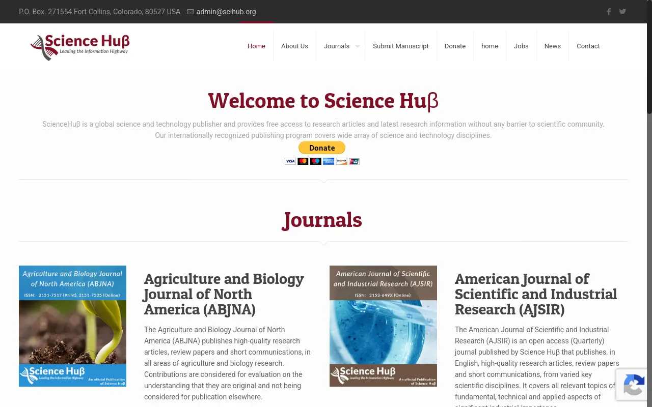 scihub.org 첫 화면