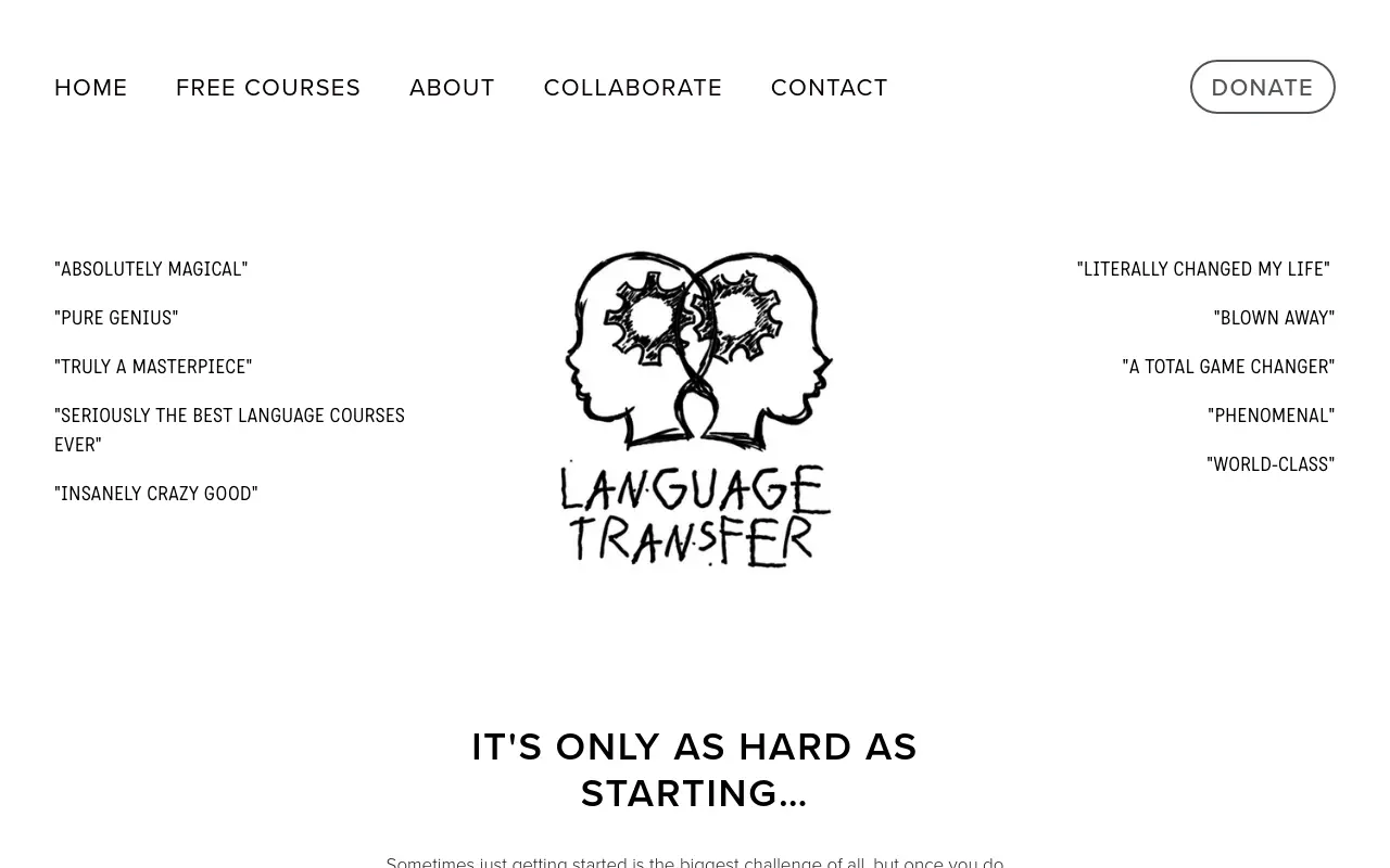 languagetransfer.org 첫 화면