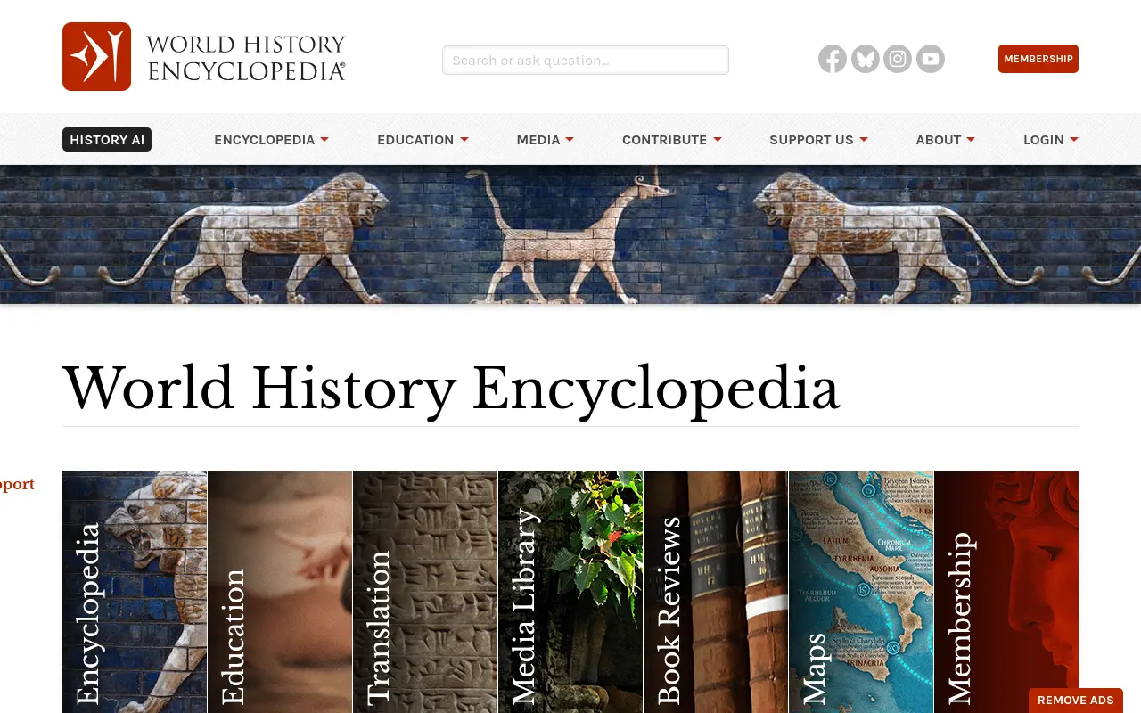 worldhistory.org 첫 화면