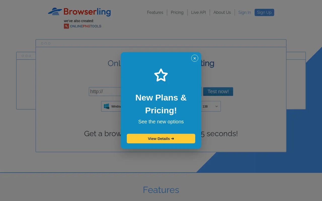 browserling.com 첫 화면