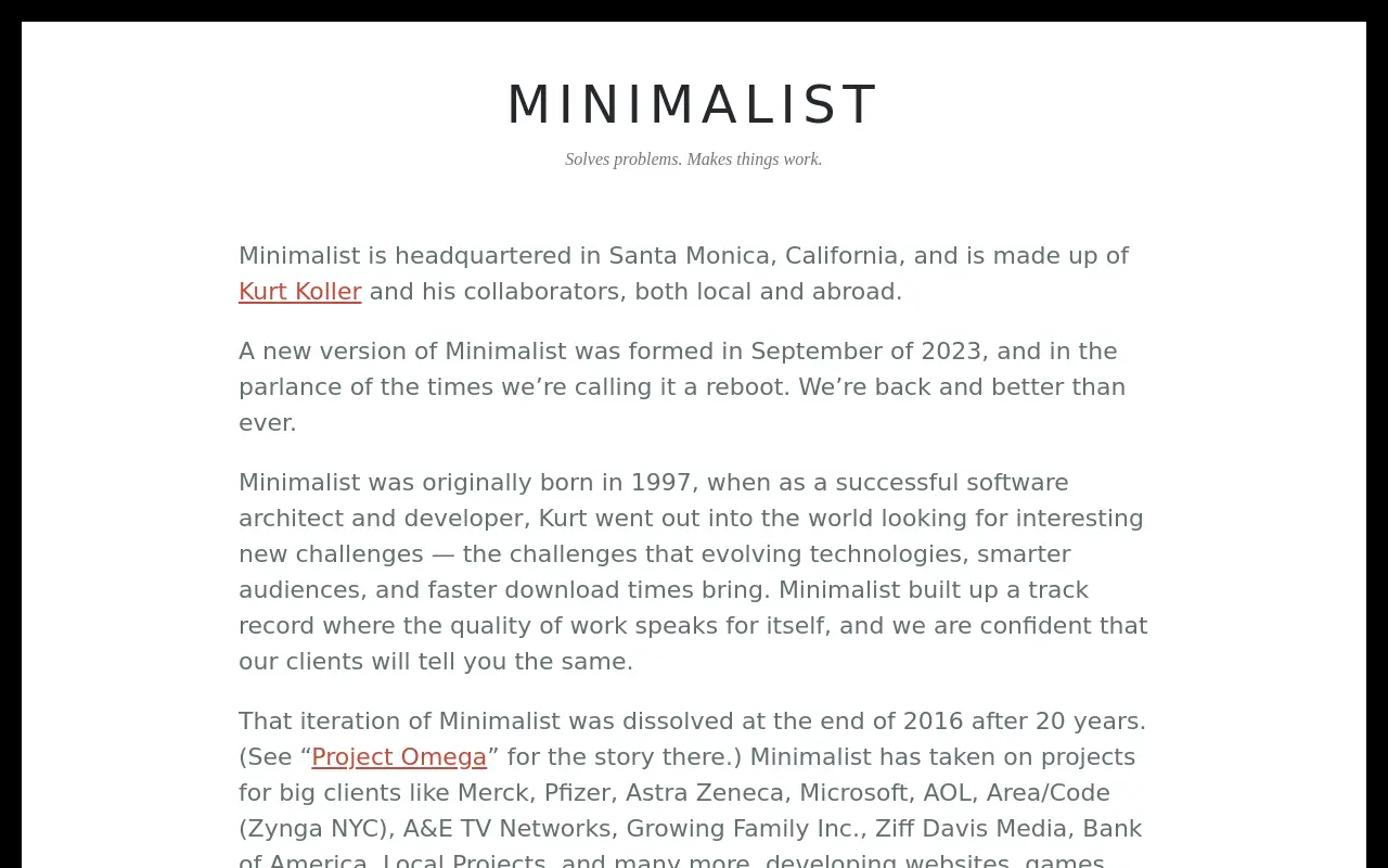 minimalist.com 첫 화면
