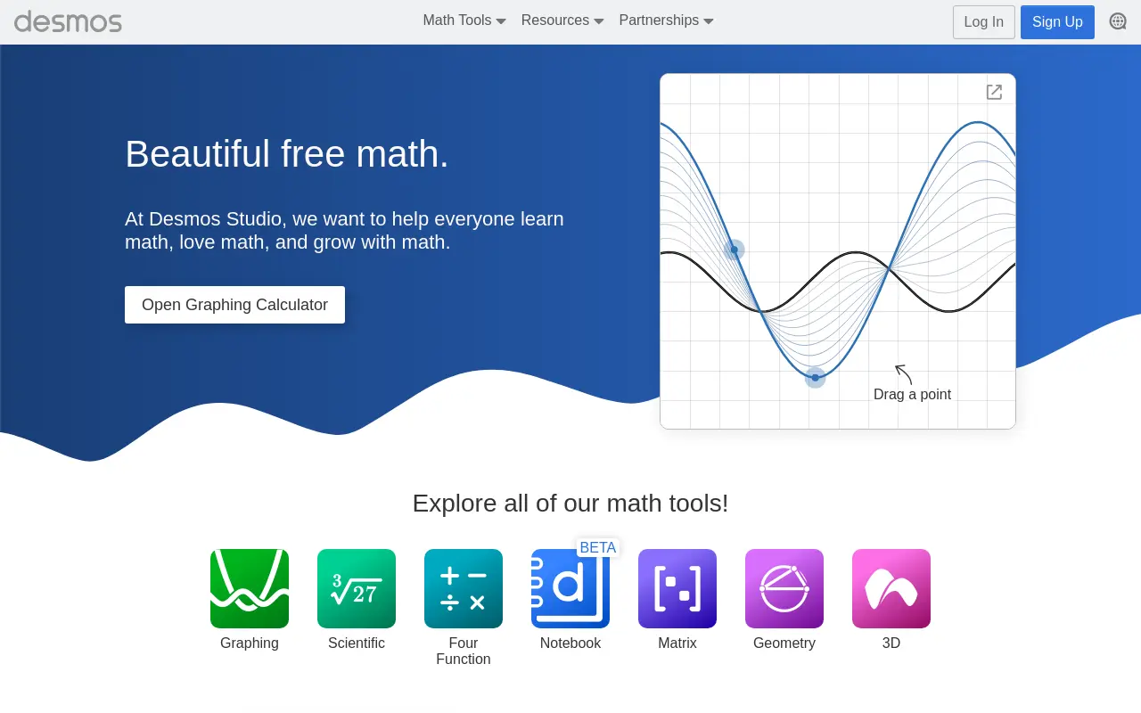 desmos.com 첫 화면