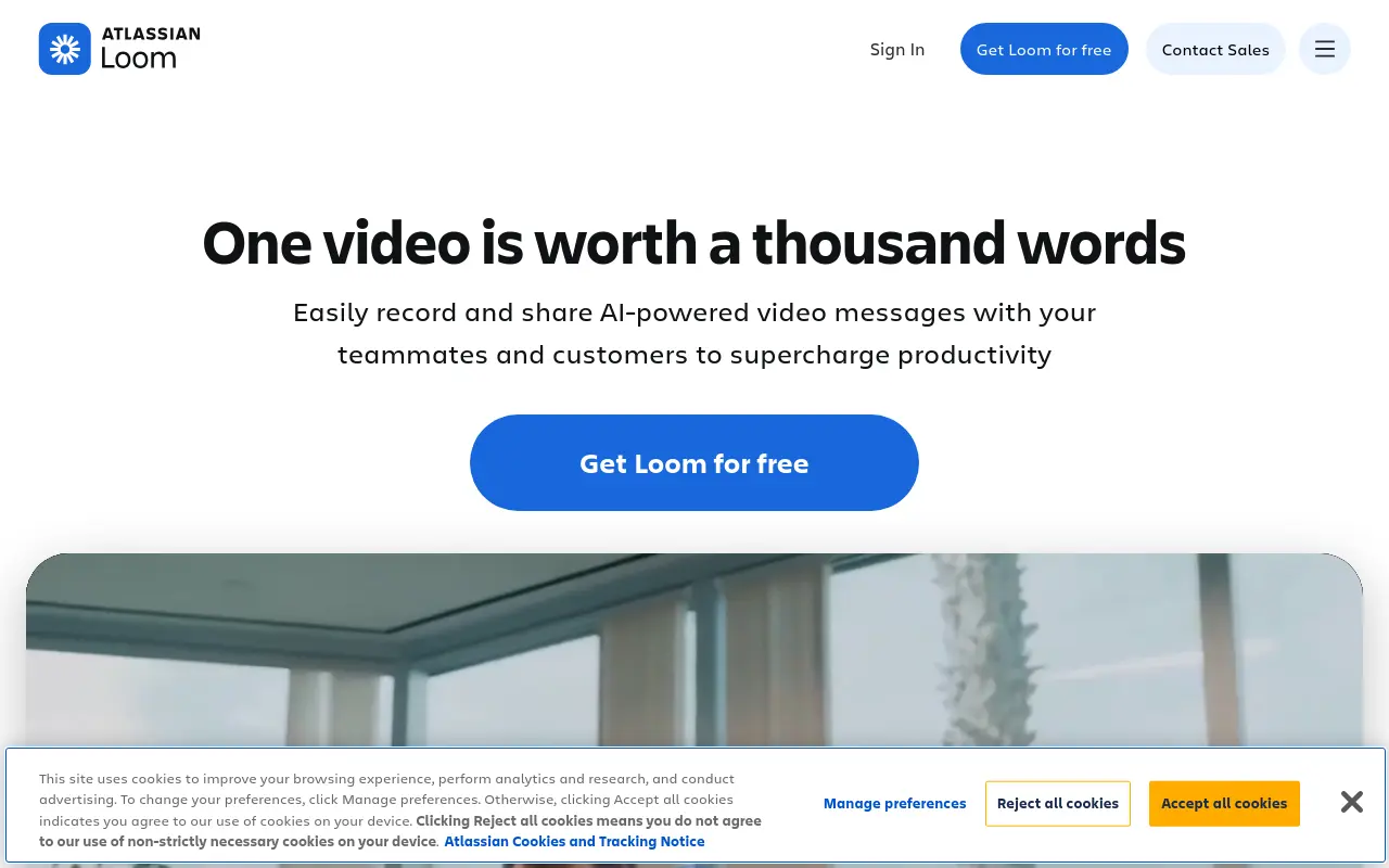 loom.com 첫 화면