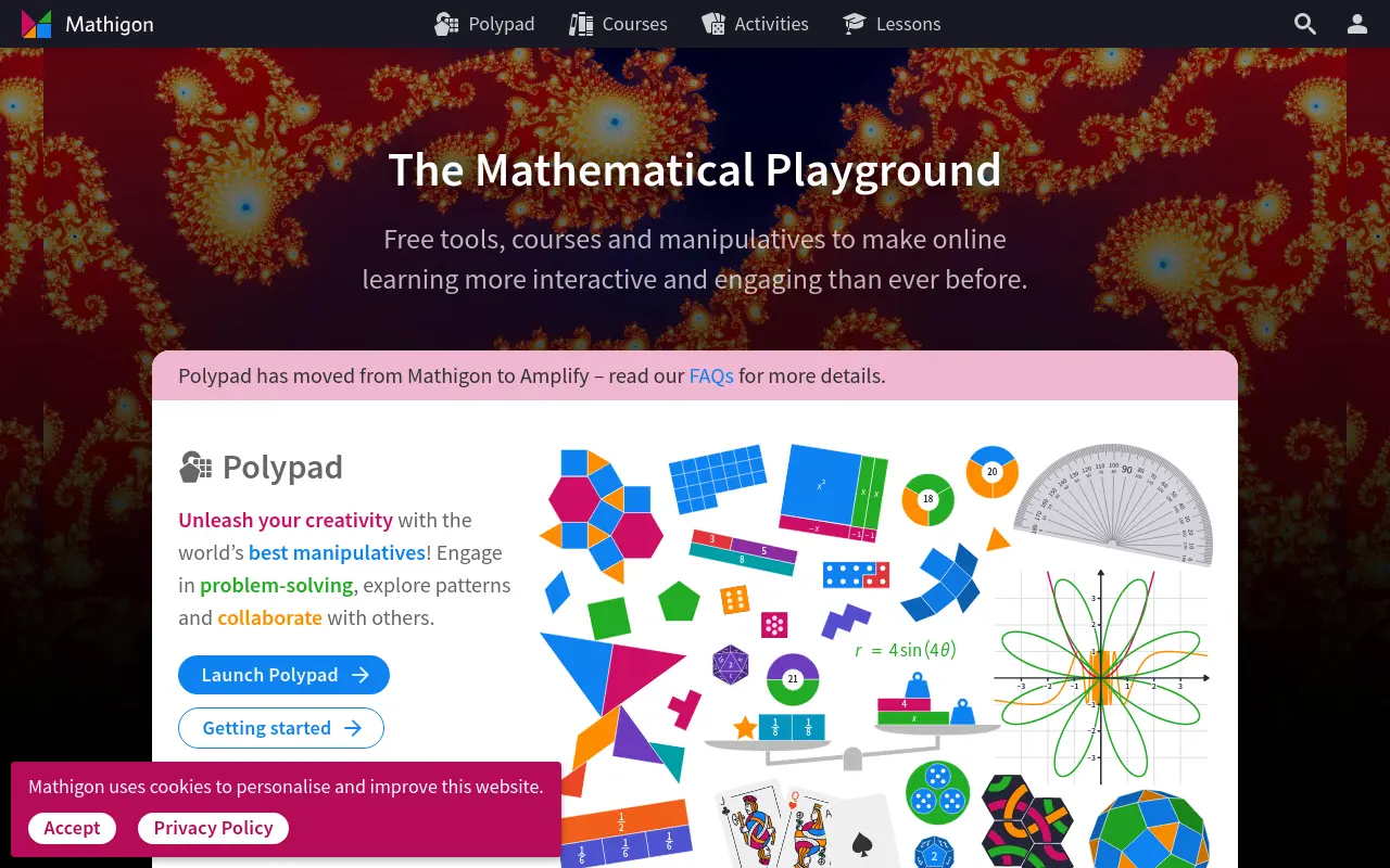 mathigon.org 첫 화면
