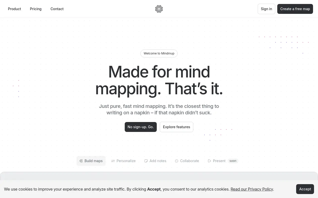 mindmup.com 첫 화면