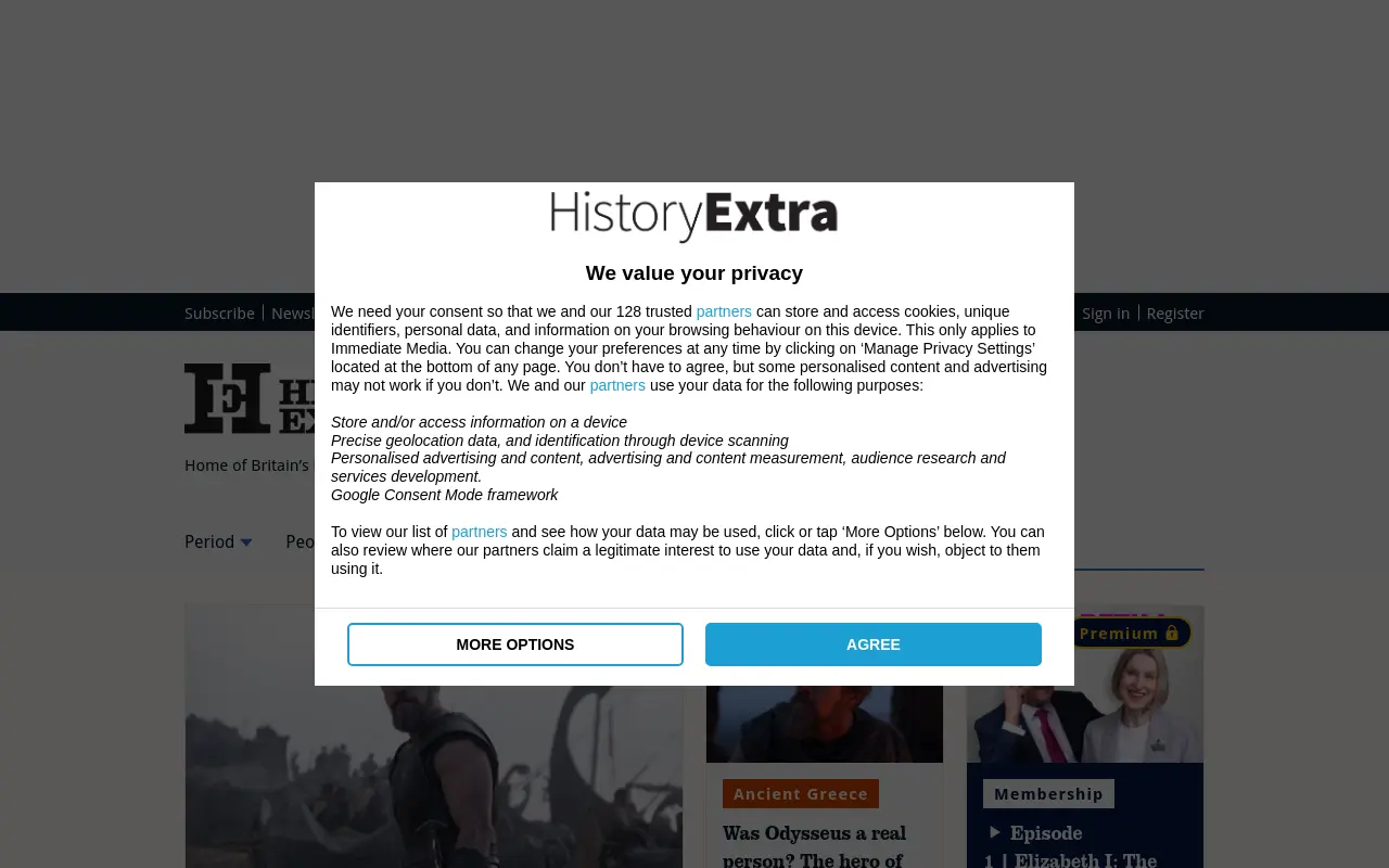 historyextra.com 첫 화면