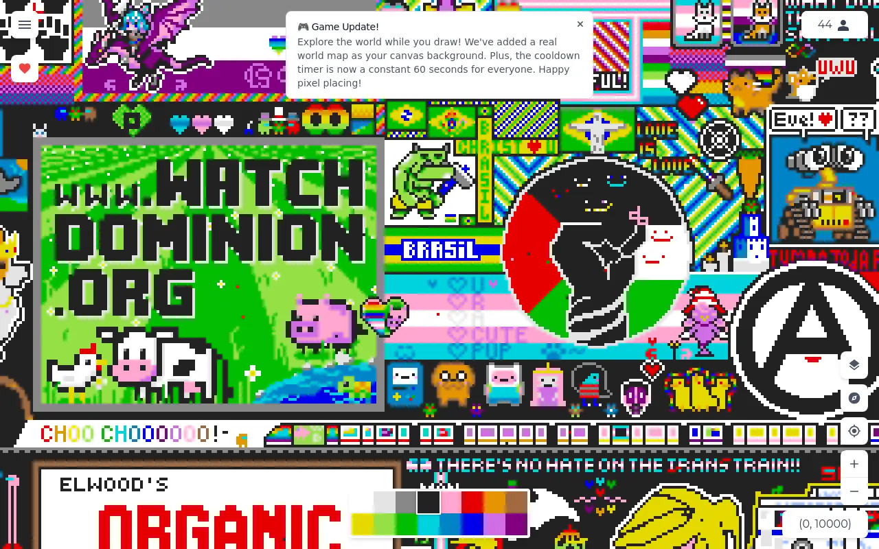 pixelcanvas.io 첫 화면