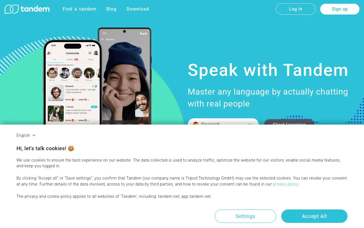 tandem.net 첫 화면