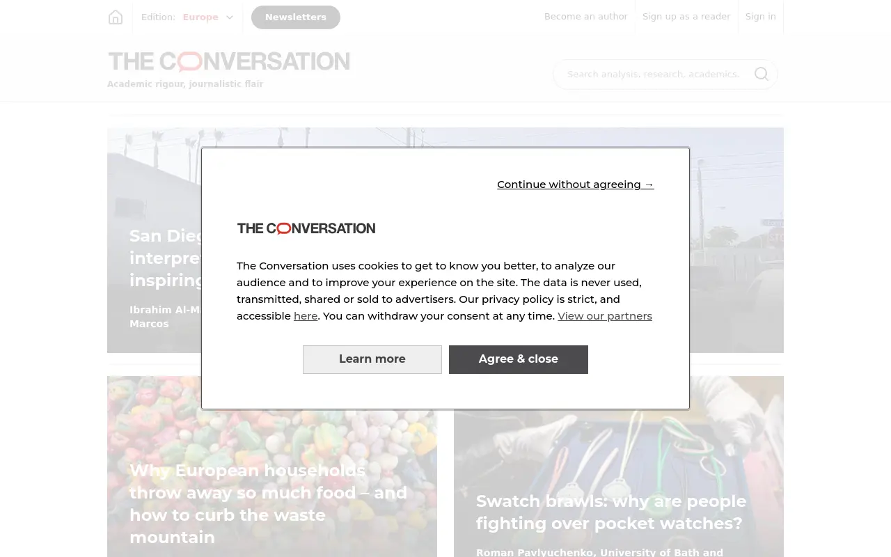 theconversation.com 첫 화면
