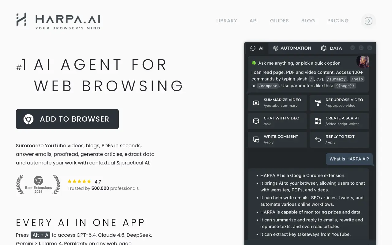 harpa.ai 첫 화면