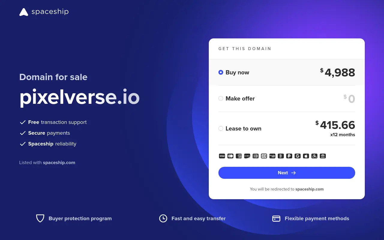 pixelverse.io 첫 화면