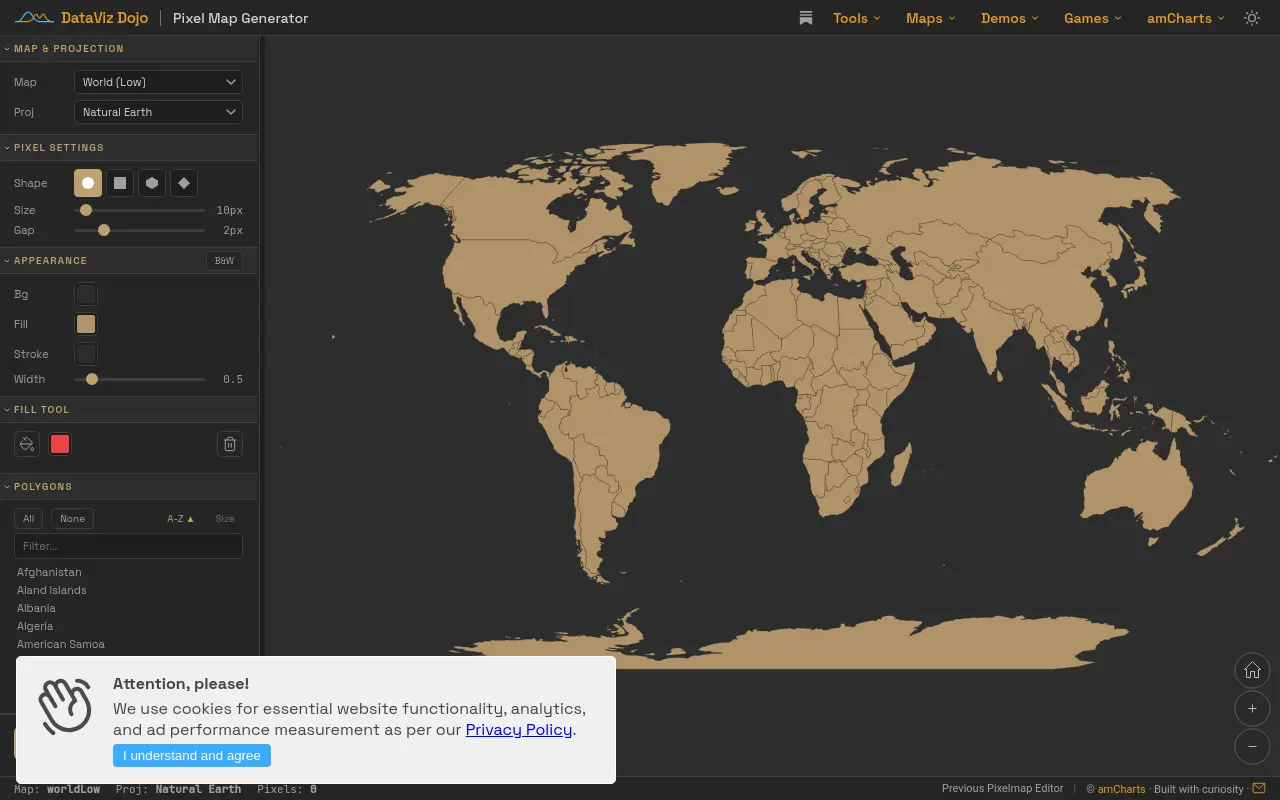 pixelmap.amcharts.com 첫 화면