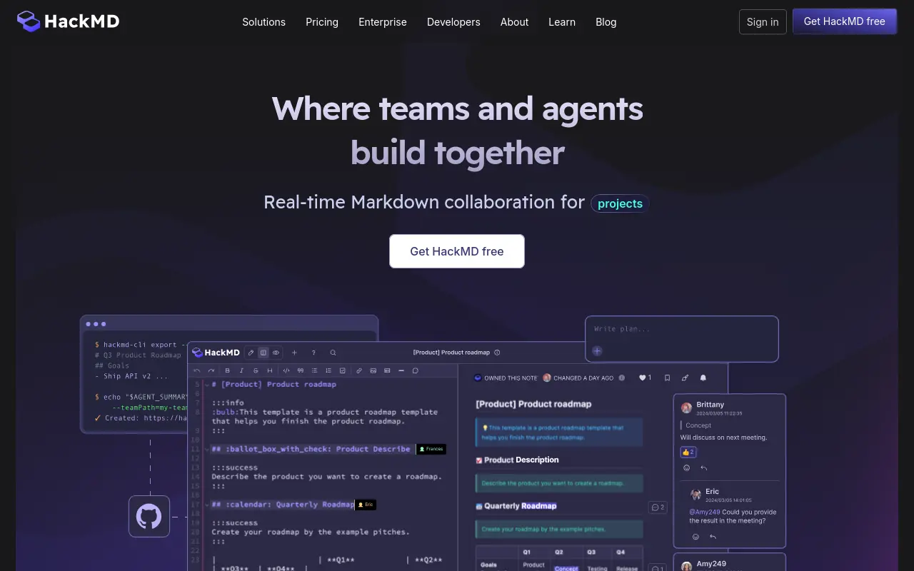 hackmd.io 첫 화면