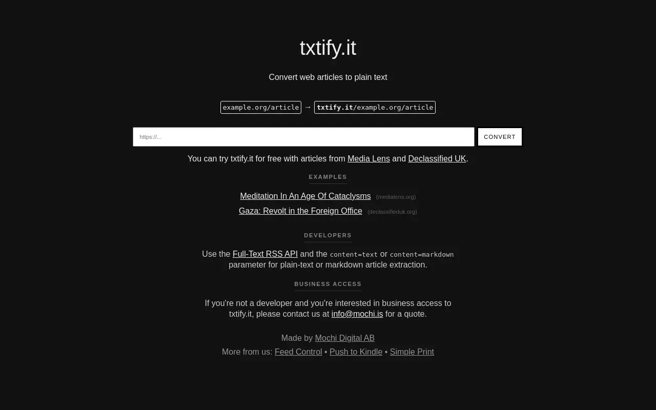 txtify.it 첫 화면
