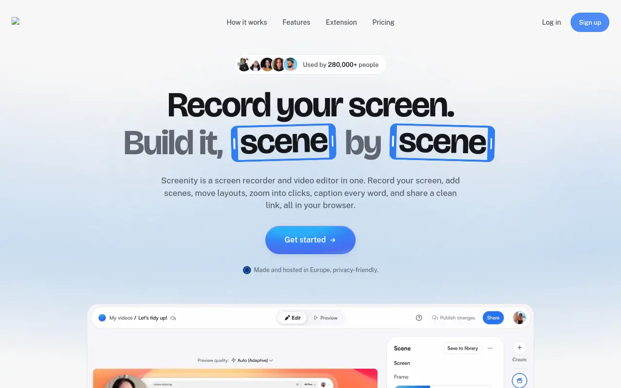 screenity.io 첫 화면