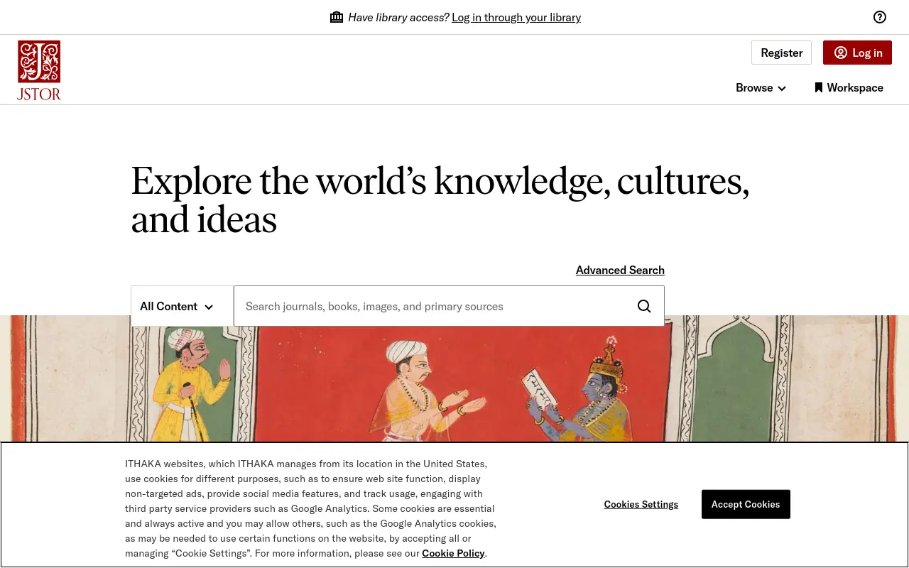 jstor.org 첫 화면