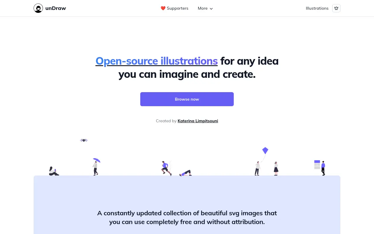 undraw.co 첫 화면