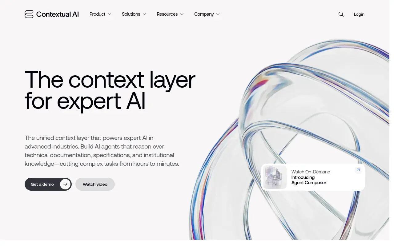 contextual.ai 첫 화면