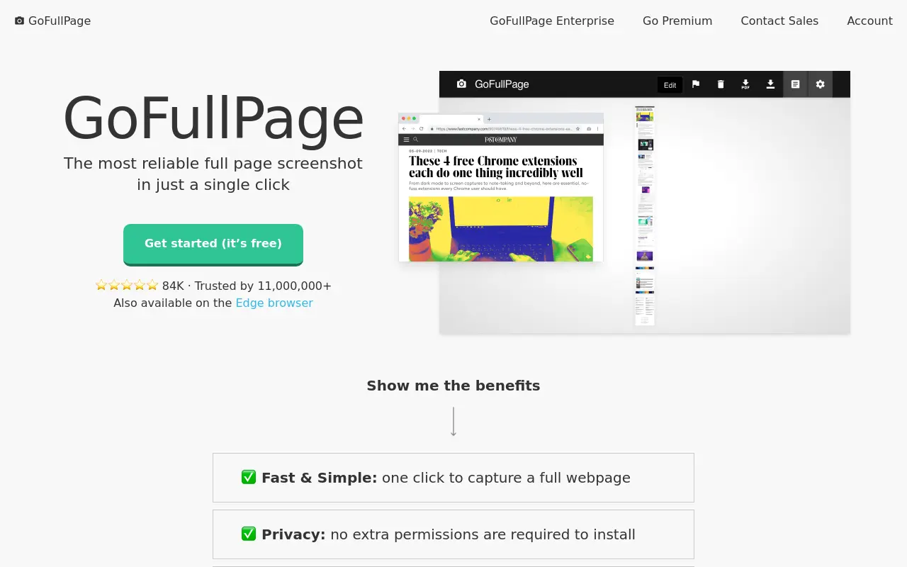 gofullpage.com 첫 화면