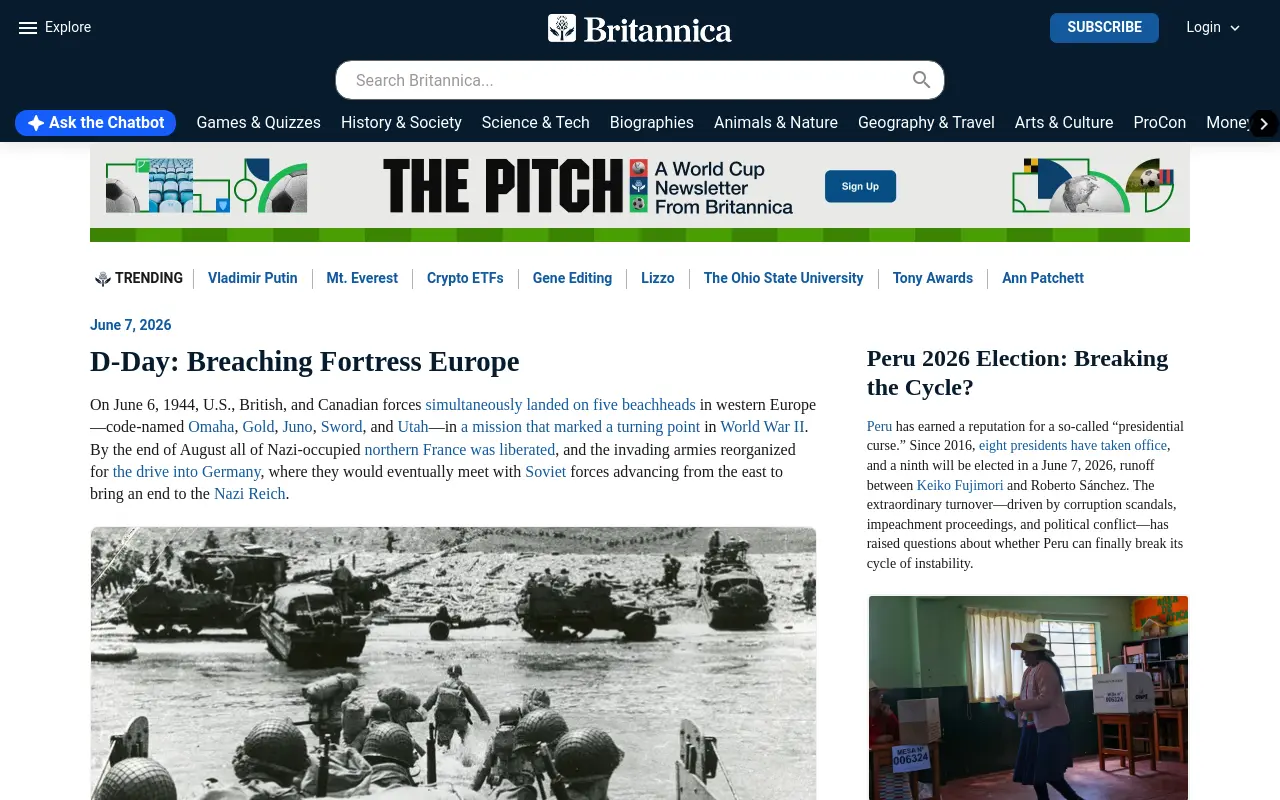 britannica.com 첫 화면