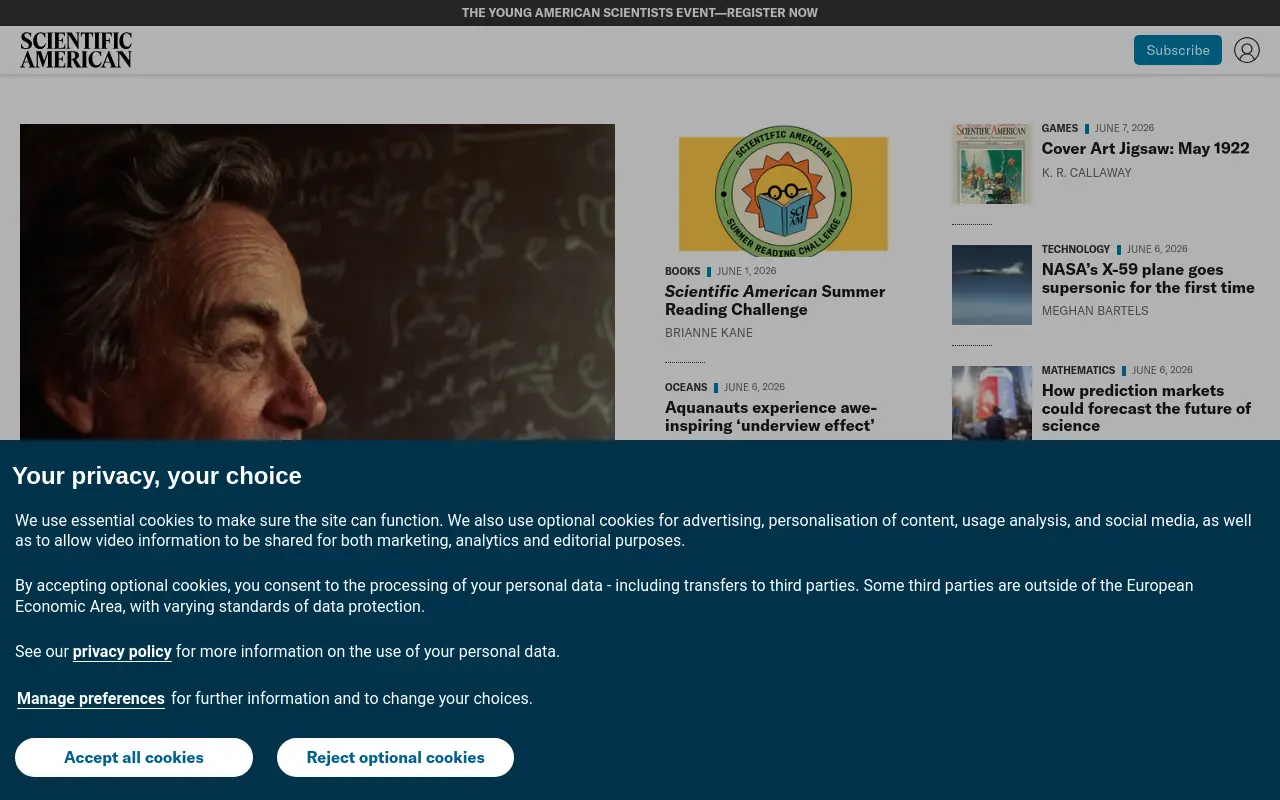 scientificamerican.com 첫 화면